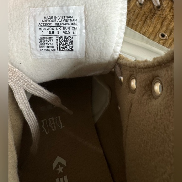 Converse run star hike platform sneakers chunky platform Corduroy High-Top NWOT - Picture 7 of 8